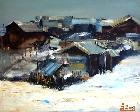 蜡门山之冬月--油画