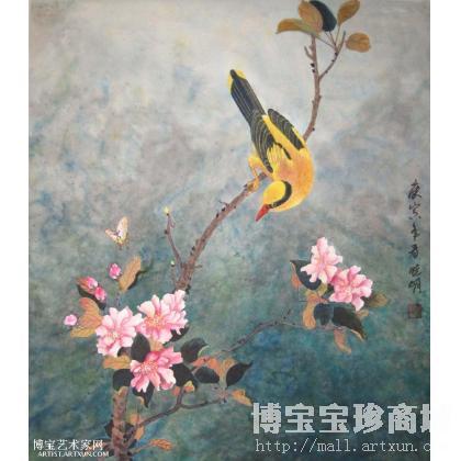 名家 李晓明水墨 国画;油画;水彩; - 黄鹂鸟 工笔花鸟画 李晓明水墨