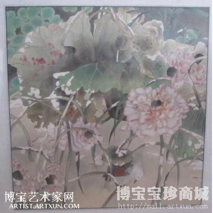 荷 工笔花鸟画 毕慧作品 类别: 工笔花鸟画