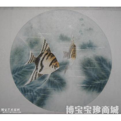 【悠闲】 其他龙鱼类国画 王素梅作品 类别: 其他龙鱼类国画