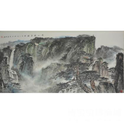 国画;名家 赵史逊 - 《泰山胜景图》赵史逊作品_横幅山水_国画山水