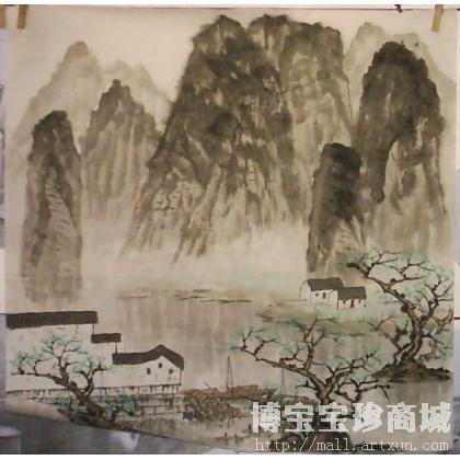 尹磊君 雾中江畔 类别: 国画山水作品