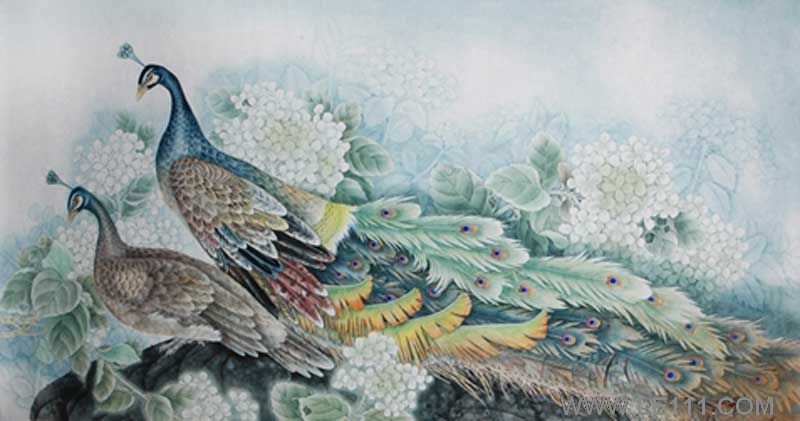 尹晓军的作品“孔雀吟诗”