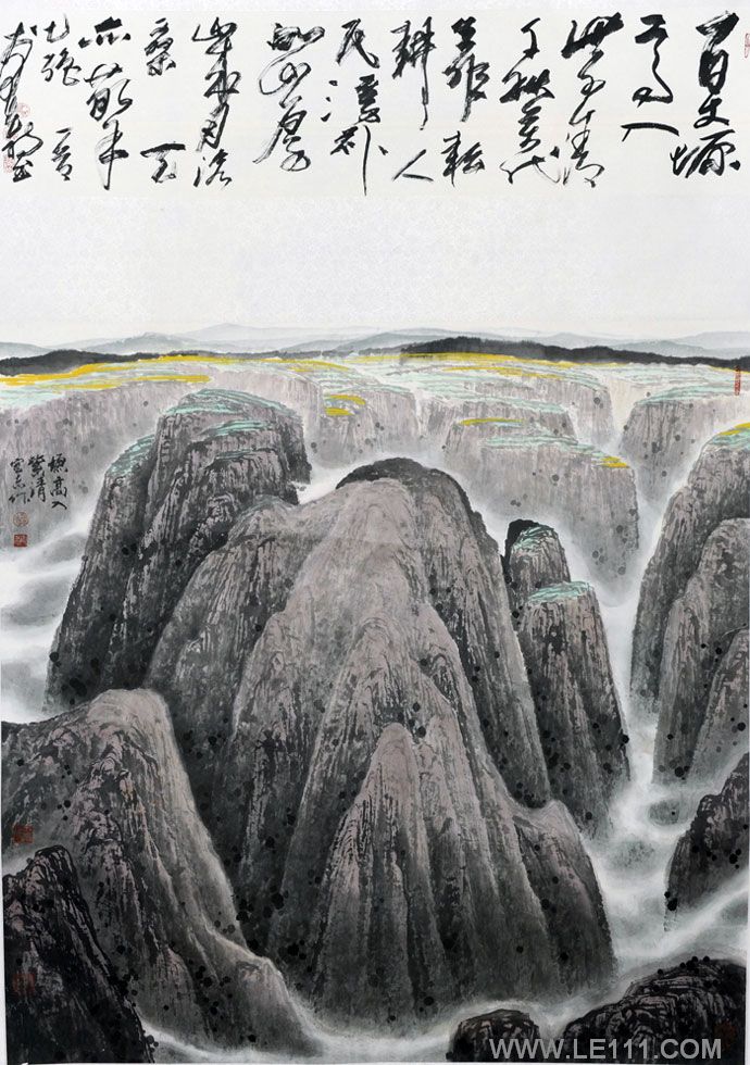 李宏志的作品“塬高入紫清124x124cm2008年李宏志”
