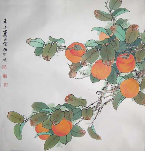 绘画 国画名家 田世光 - 田世光的作品"柿柿如玉"