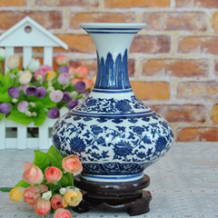 景德镇陶瓷器 仿古青花瓷花瓶 现代时尚家居摆设件客厅装饰工艺